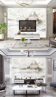 高清大理石纹黑白灰意境水墨山水电视背景墙图片 高清大理石纹黑白灰意境水墨山水电视背景墙素材下载 