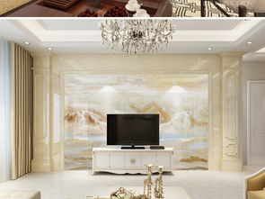 高清流水生财 瀑布山水大理石石纹背景墙的艺术与风水